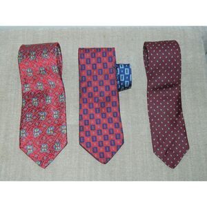 Lot 3 Neckties‎ Robert Talbott Nordstrom Tommy Hilfiger Red Blue Geometric